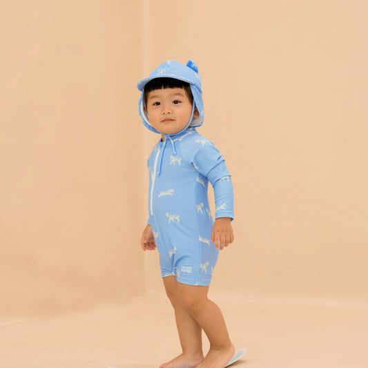 Baby Swimsuit in Zebra Print by Le Petit Society