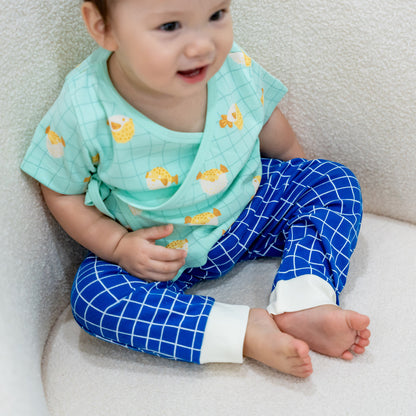Baby Organic Leggings in Grid Print by Le Petit Society — image 2