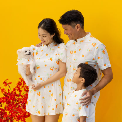 Mandarin Orange Series - Pet Bandana in White by Le Petit Society — image 4