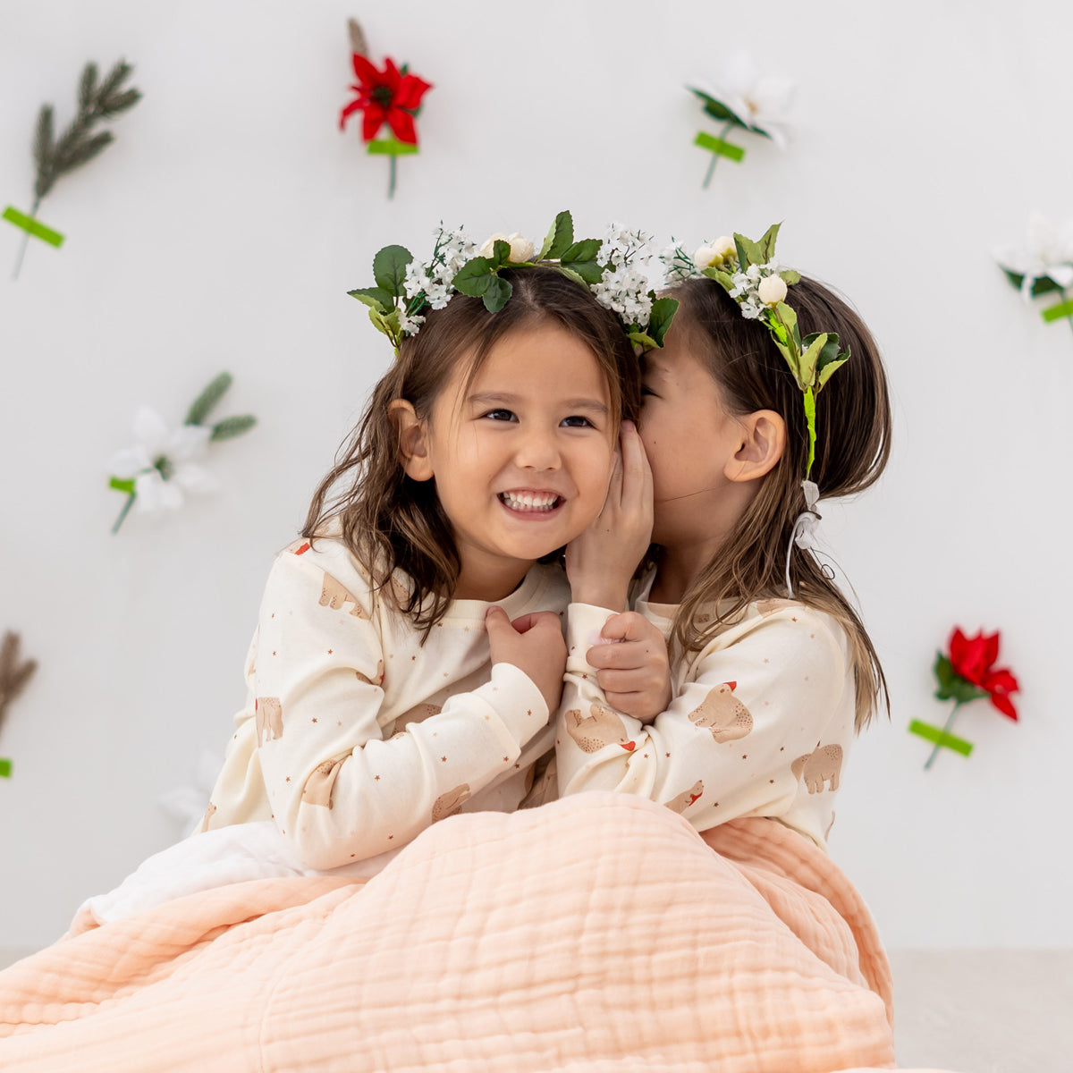 Kids Long Sleeve Organic Pyjamas Set in Christmas Bear Print (Personalisable) by Le Petit Society — image 5