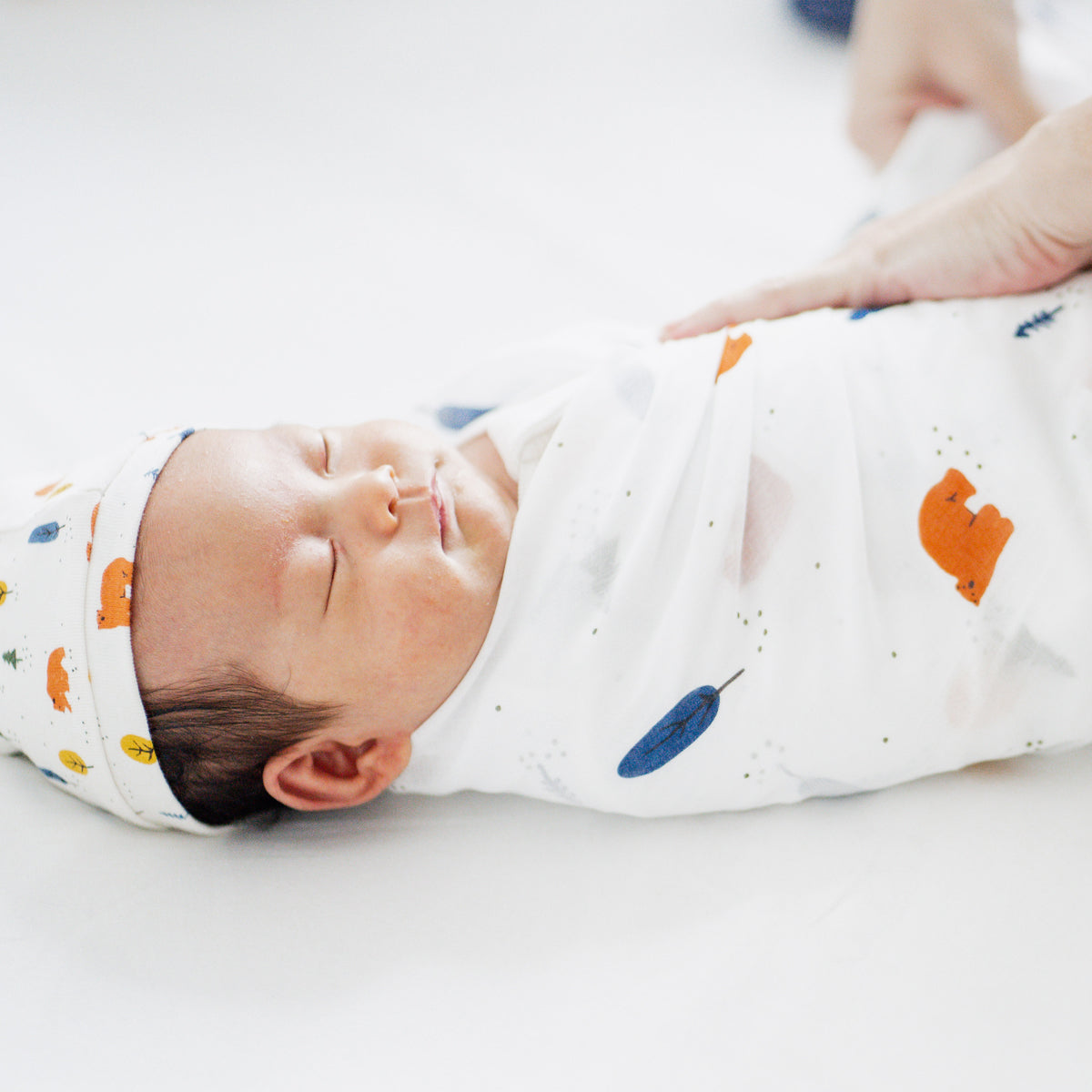 Baby Organic Swaddle in Bear by Le Petit Society