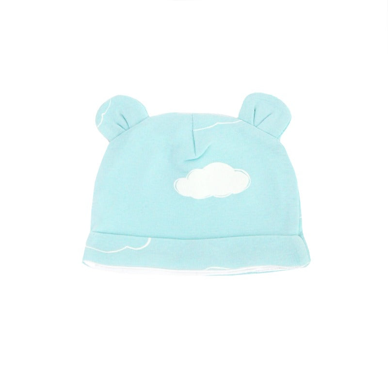 Baby Organic Bear Hat in Cloud Print by Le Petit Society — image 4
