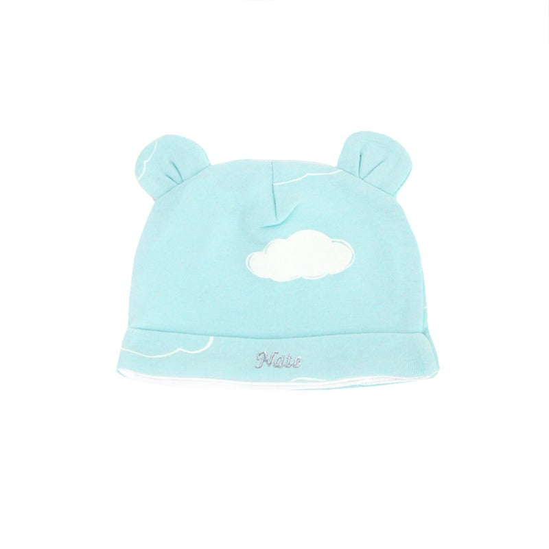 Baby Organic Bear Hat in Cloud Print by Le Petit Society — image 2