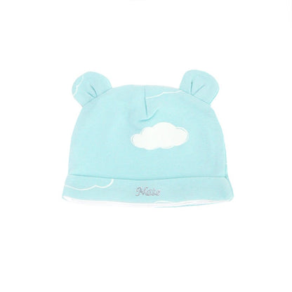 Baby Organic Bear Hat in Cloud Print by Le Petit Society — image 2