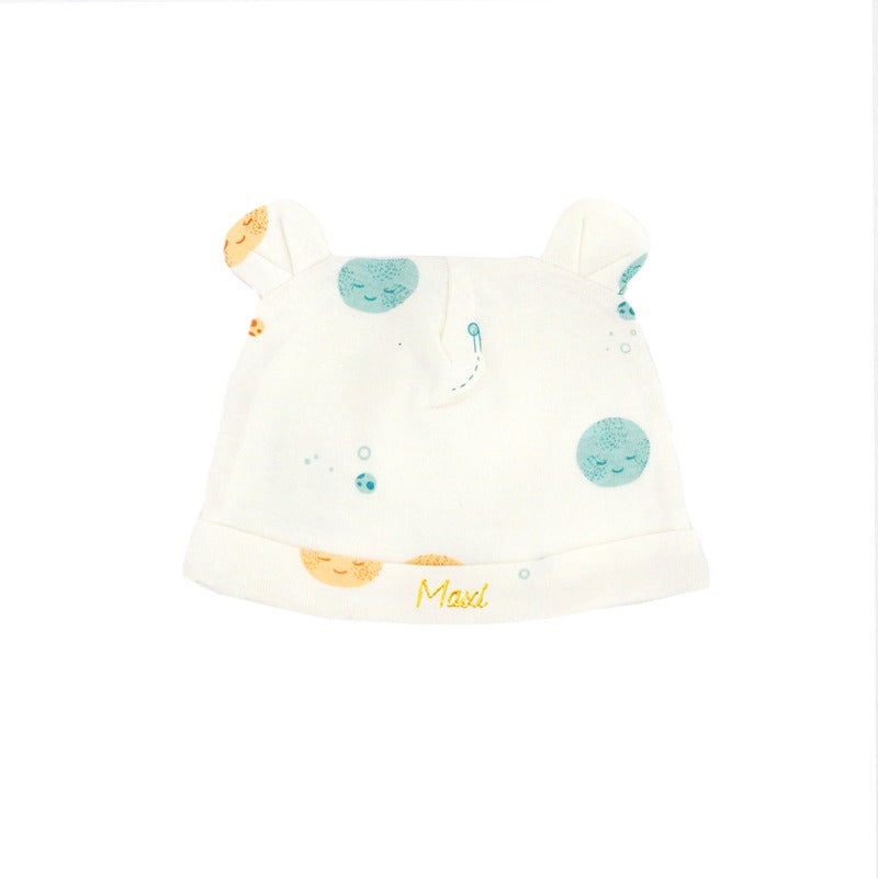 Baby Organic Bear Hat in Planets Print by Le Petit Society — image 4