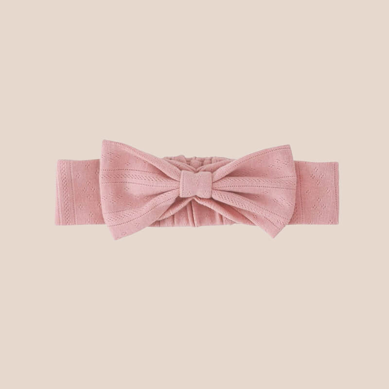 Baby Headband in Plum Pointelle Cotton by Le Petit Society