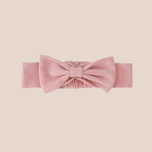 Baby Headband in Plum Pointelle Cotton by Le Petit Society