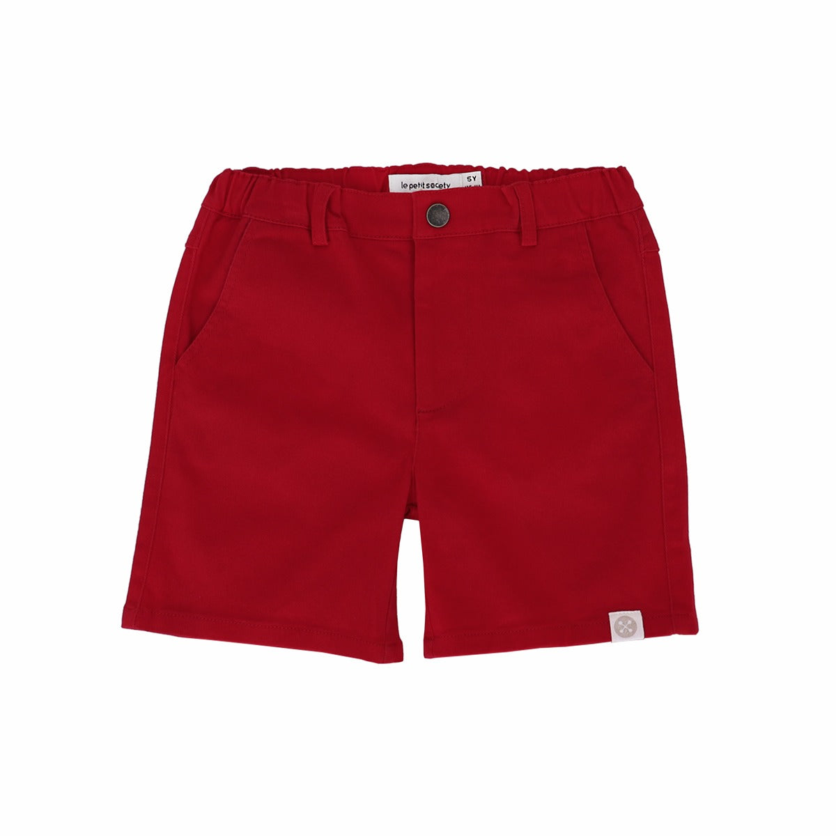 Bermuda Shorts with Adjustable Waistband in Crimson by Le Petit Society — image 9