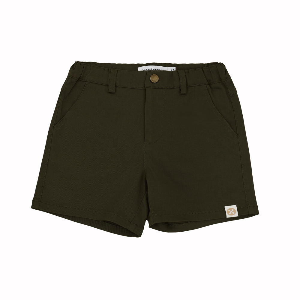Bermuda Shorts with Adjustable Waistband in Olive by Le Petit Society — image 9