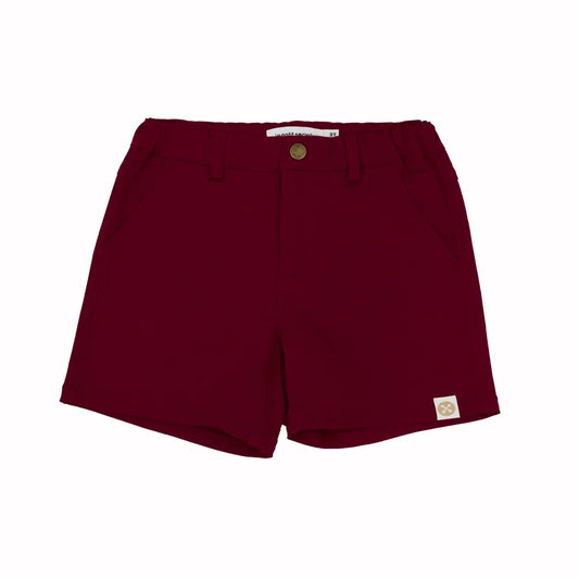 Bermuda Shorts with Adjustable Waistband in Scarlet Red by Le Petit Society — image 2
