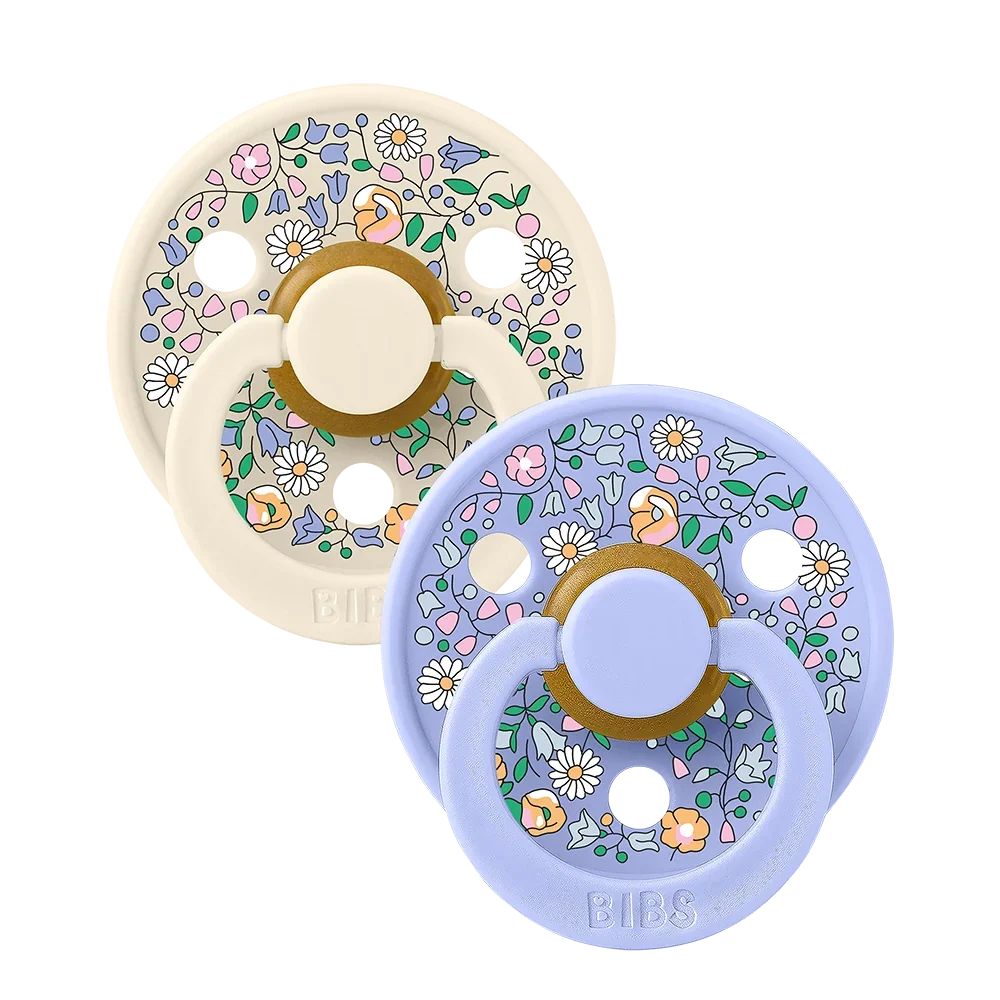 Colour Latex Pacifier Twin Pack in Chloe Meadow - Ivory Mix by BIBS x LIBERTY