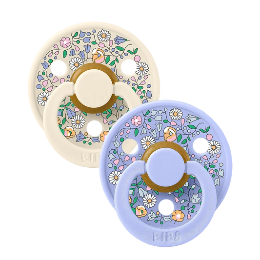 Colour Latex Pacifier Twin Pack in Chloe Meadow - Ivory Mix by BIBS x LIBERTY