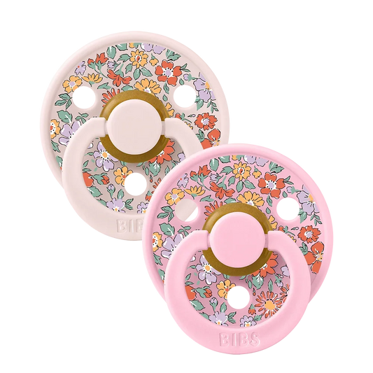 Colour Latex Pacifier Twin Pack in Oscar Meadow - Petal Mix by BIBS x LIBERTY