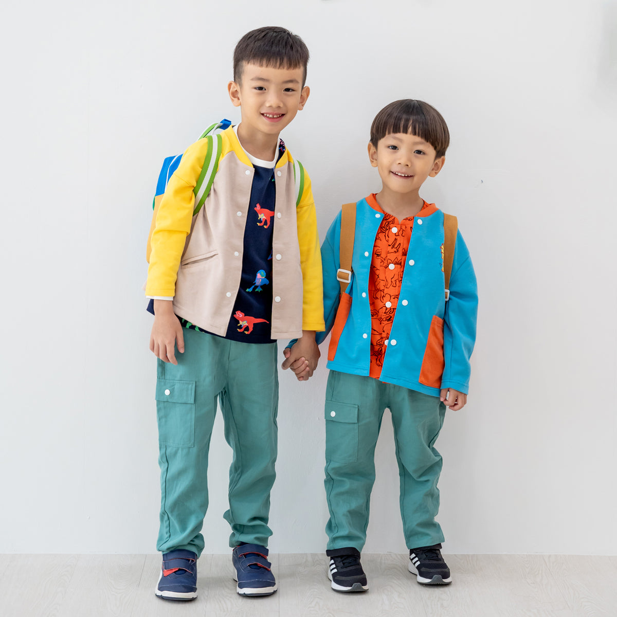 Made for Play - Biker Cardigan with Colourblock in Blue by Le Petit Society — image 12