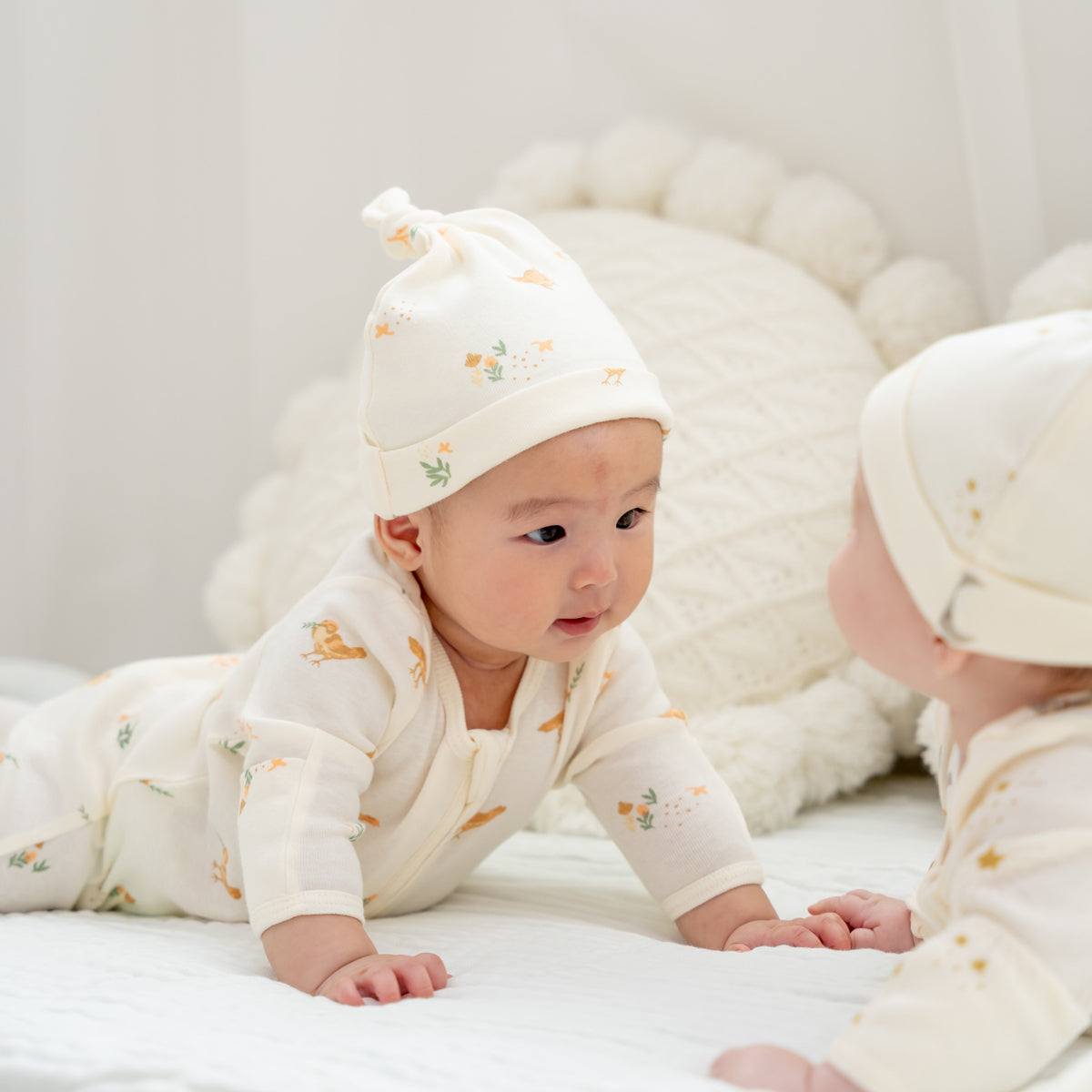 Baby Organic Zip Sleepsuit in Bird Print (Personalisable) by Le Petit Society — image 3