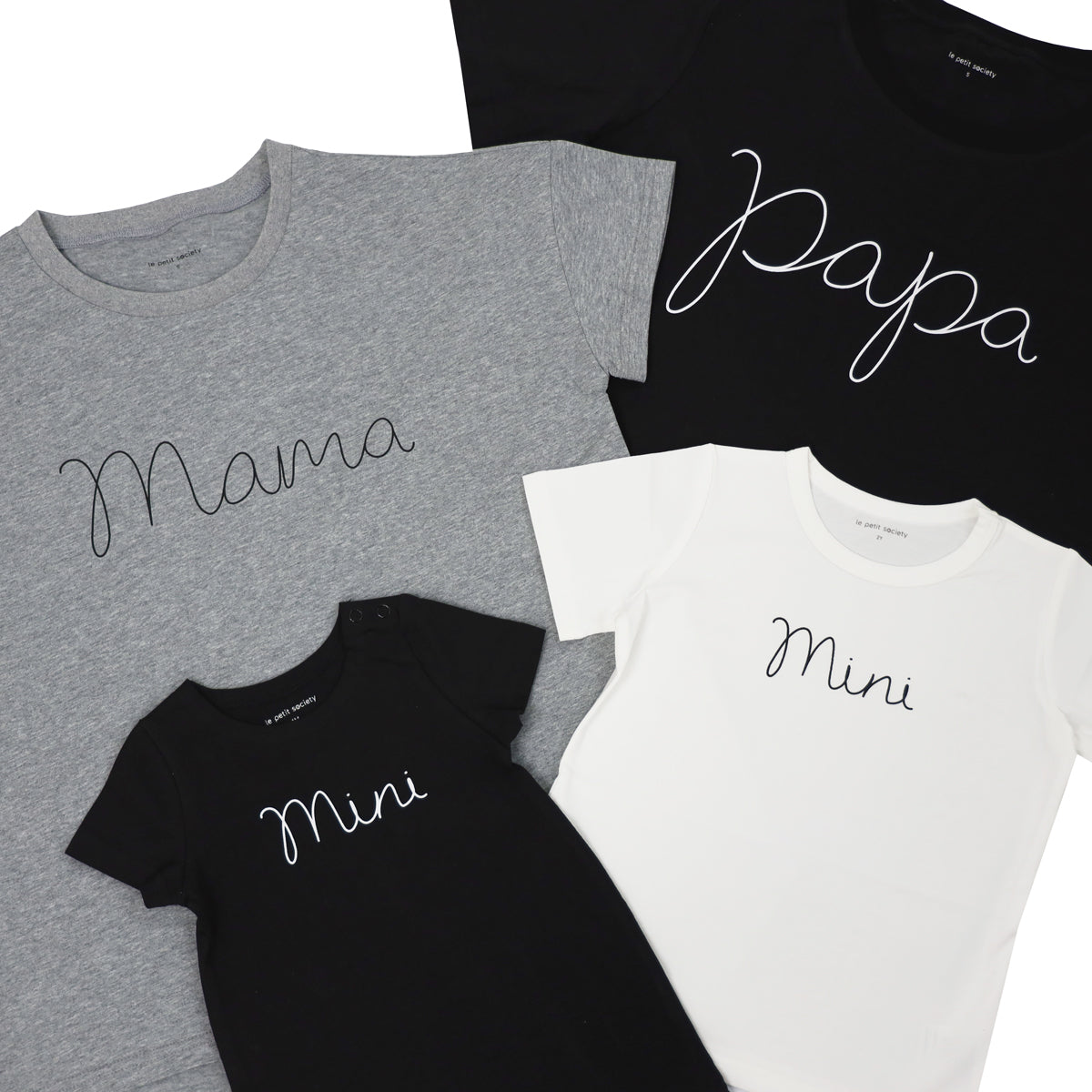 Family Tees - Mini Baby Short Sleeves Romper in Black by Le Petit Society — image 2