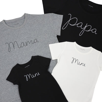 Family Tees - Mini Baby Short Sleeves Romper in Black by Le Petit Society — image 2