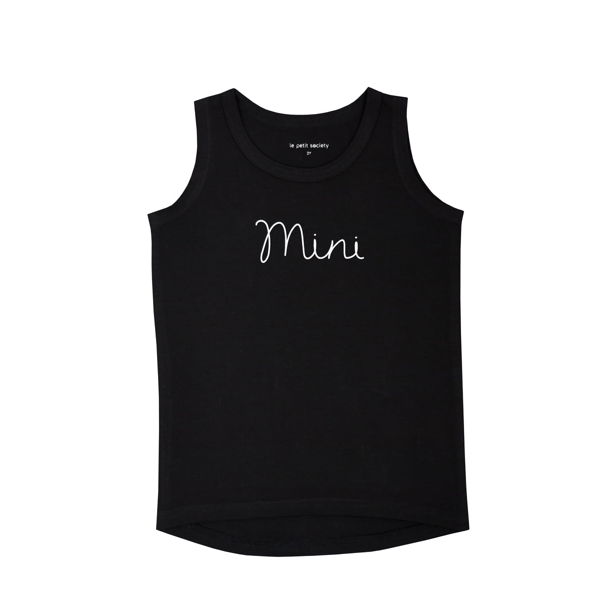 Family Tees - Mini Kids Tank in Black by Le Petit Society