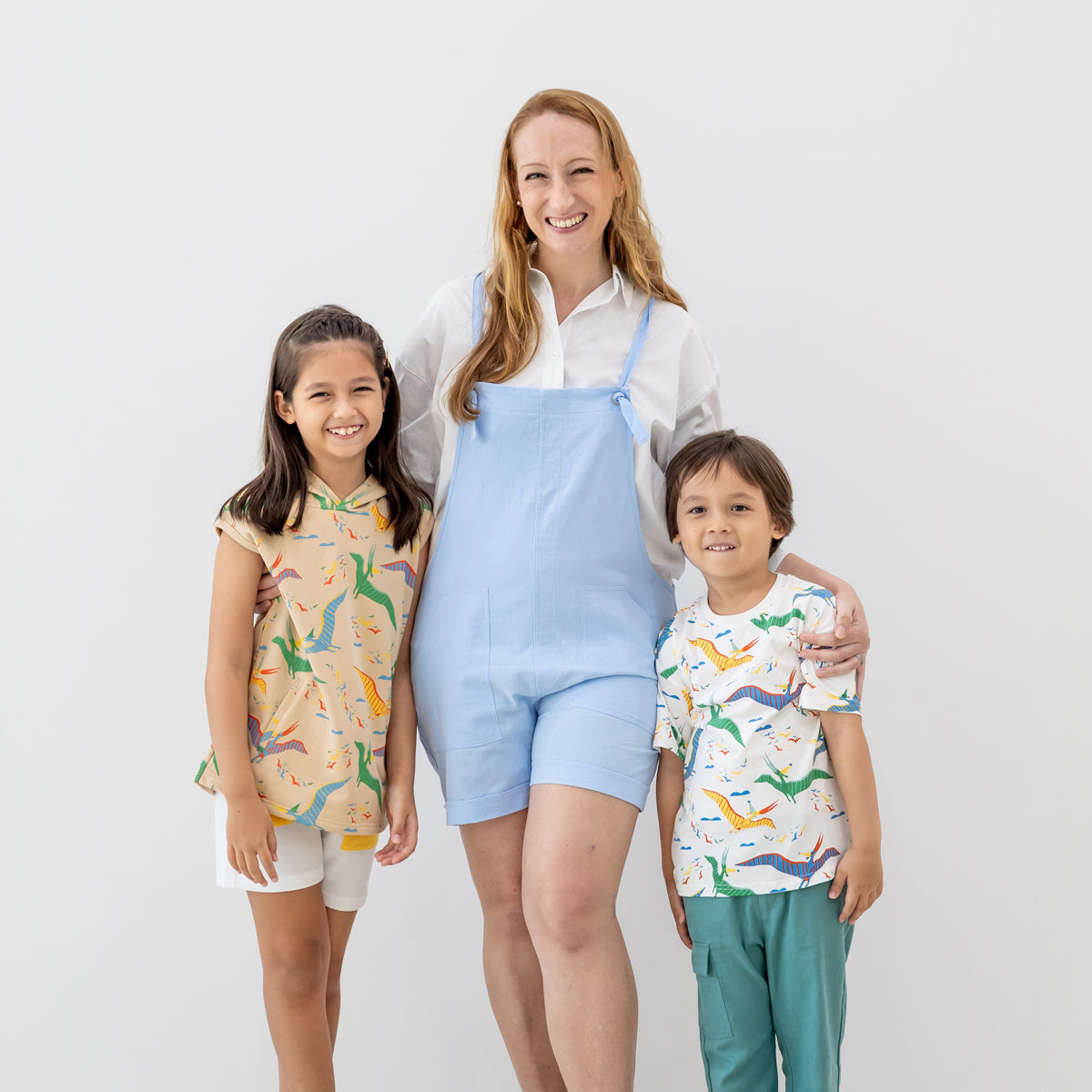 Mama & Mini in Pastel Blue Ladies Short Overalls by Le Petit Society — image 5
