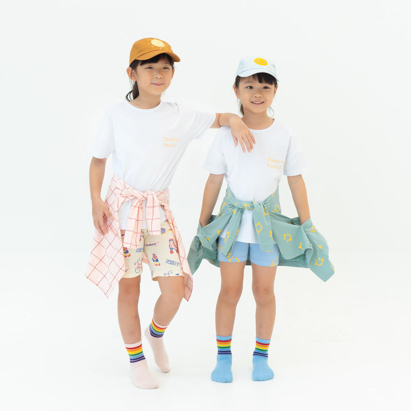 Rainbow Series - Kids Crew Socks in Blue by Le Petit Society — image 8