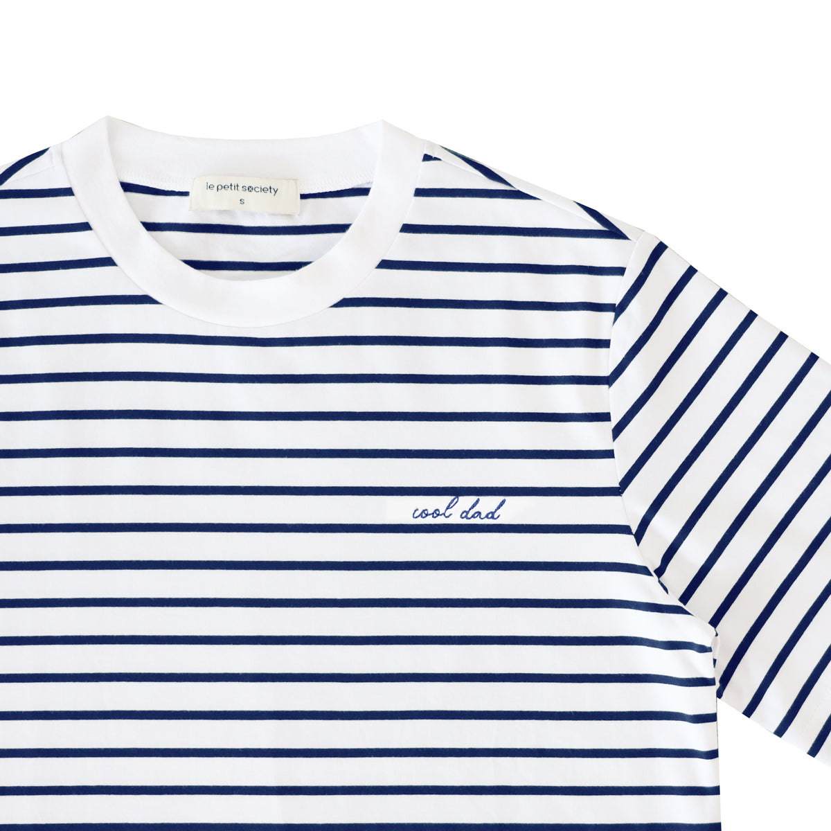 Family Tees - Personalisable Adult Striped Tee in Navy (Unisex) by Le Petit Society — image 5