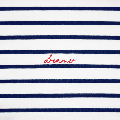 Family Tees - Personalisable Adult Striped Tee in Navy (Unisex) by Le Petit Society — image 6