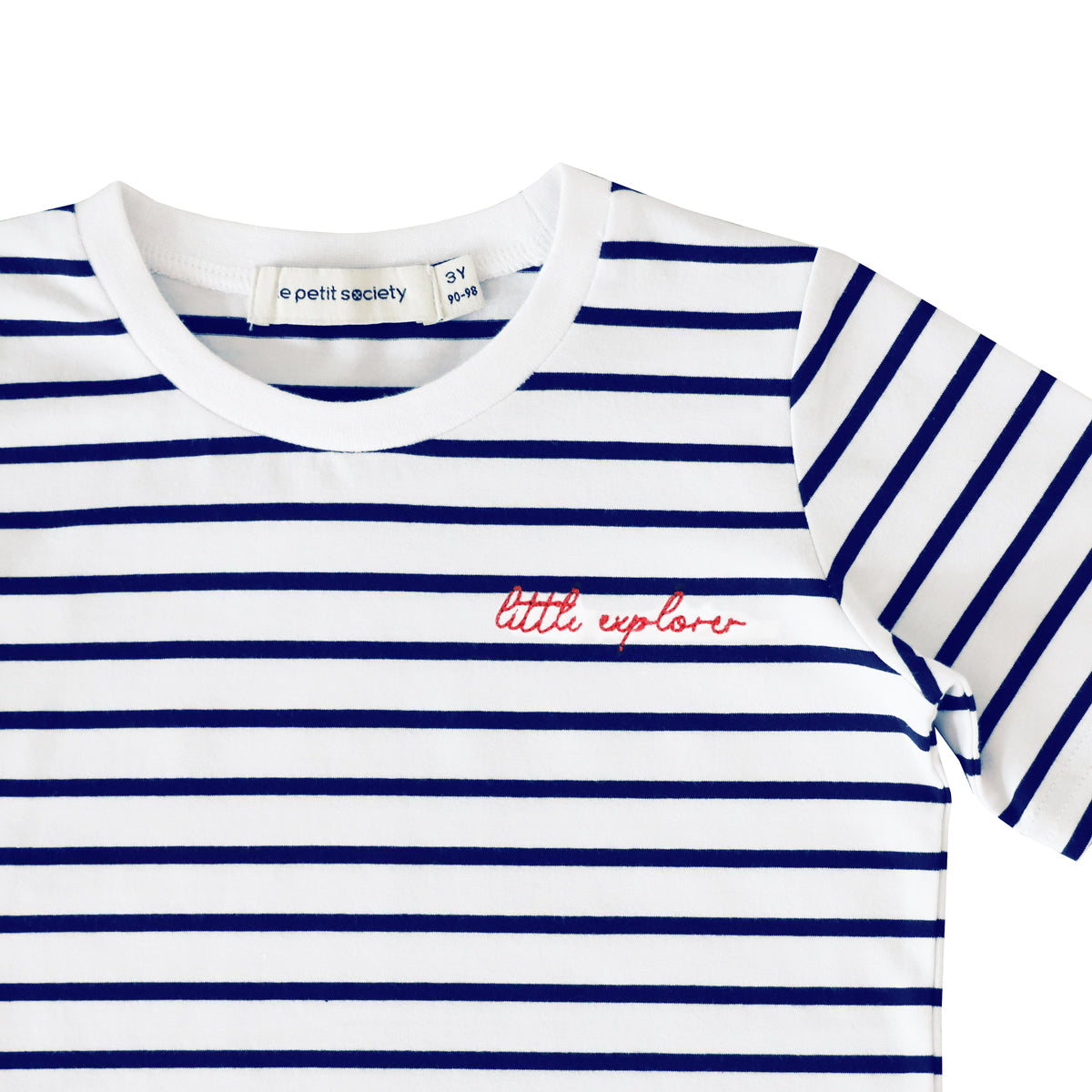 Family Tees - Personalisable Kids Striped Tee in Navy by Le Petit Society