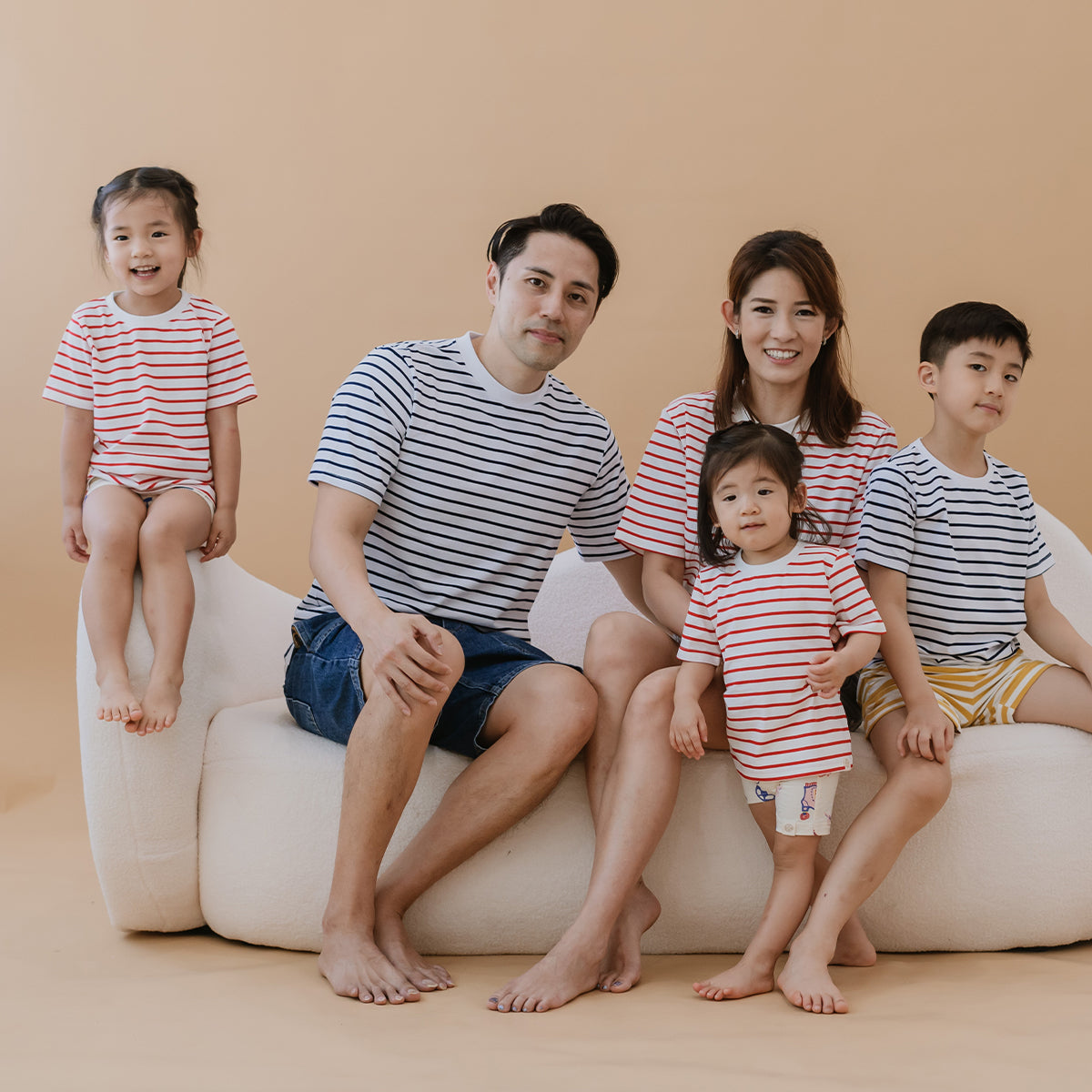 Family Tees - Personalisable Kids Striped Tee in Navy by Le Petit Society — image 8
