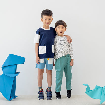 Made for Play - Boxy Tee with Contrast Pockets in Navy by Le Petit Society — image 9