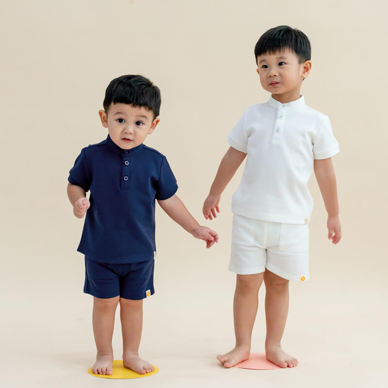 Polo Series - Boys Polo Shirt in Navy by Le Petit Society — image 6