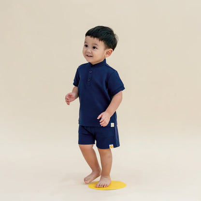 Polo Series - Boys Polo Shirt in Navy by Le Petit Society — image 5