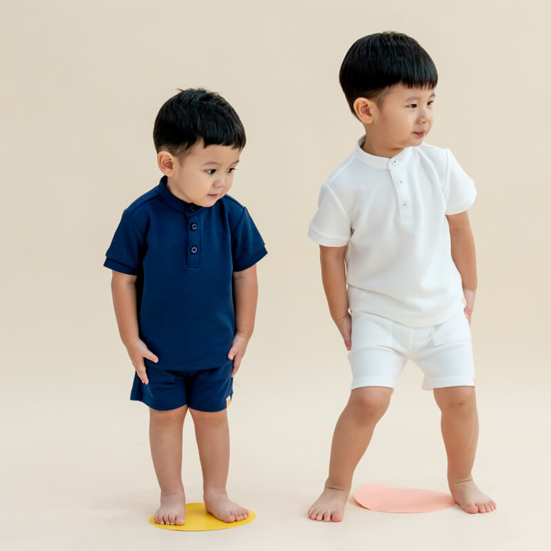 Polo Series - Boys Polo Shirt in White by Le Petit Society — image 6