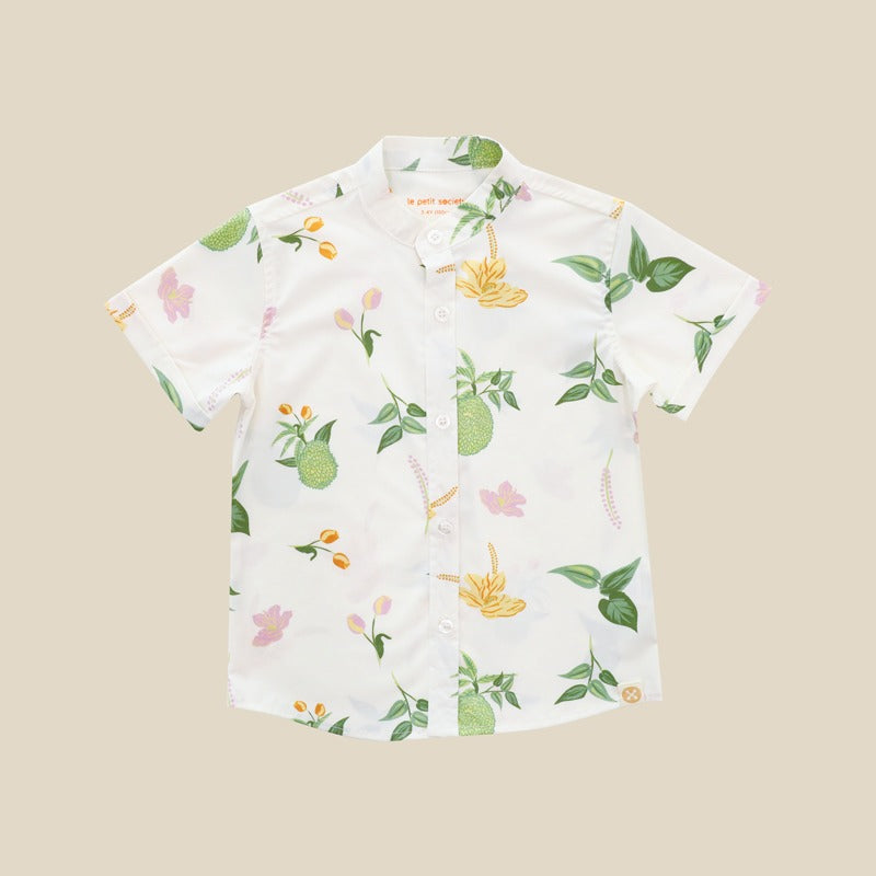Heritage Series - Boys Shirt in Tropical Durian Print by Le Petit Society — image 7