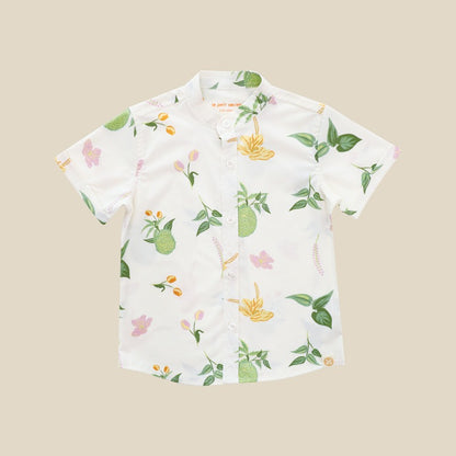 Heritage Series - Boys Shirt in Tropical Durian Print by Le Petit Society — image 7