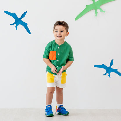 Made for Play - Kids Shorts with Contrast Pockets in White by Le Petit Society — image 14