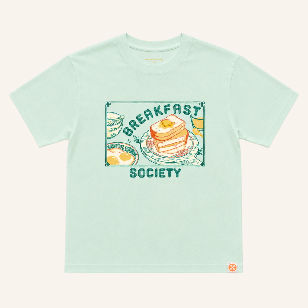 A Singapore Series - Breakfast Society Adult Tee in Mint by Le Petit Society