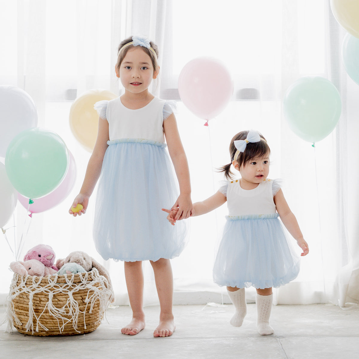 Flower Girl Series - Baby Bubble Dress in Blue by Le Petit Society — image 8