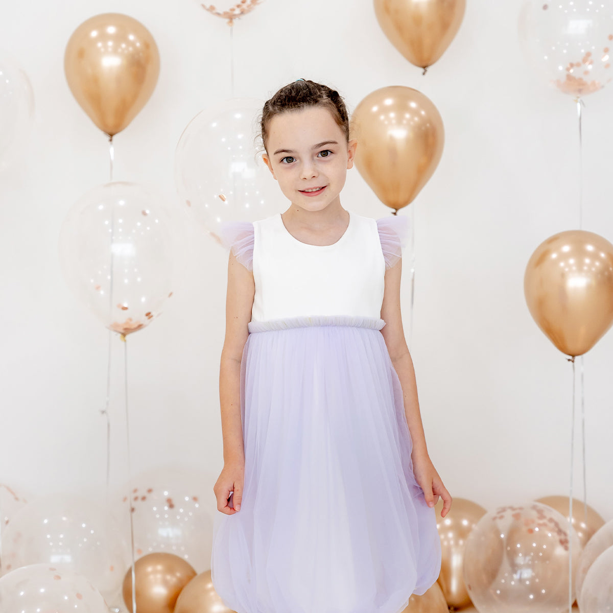 Flower Girl Series - Bubble Dress in Lilac by Le Petit Society — image 15