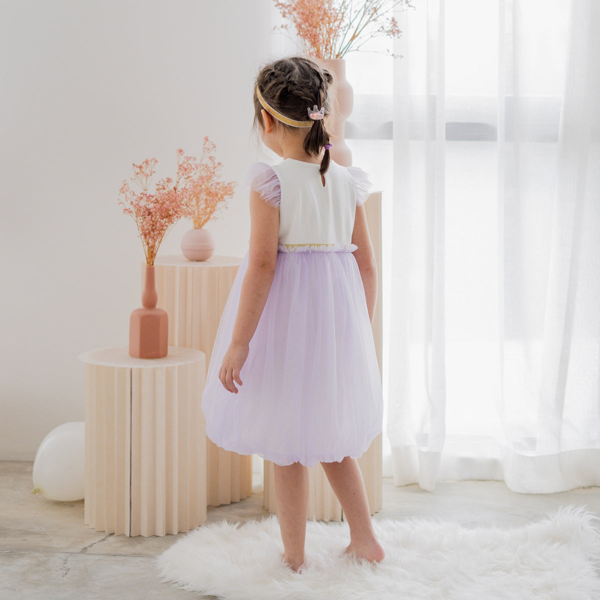 Flower Girl Series - Bubble Dress in Lilac by Le Petit Society — image 9