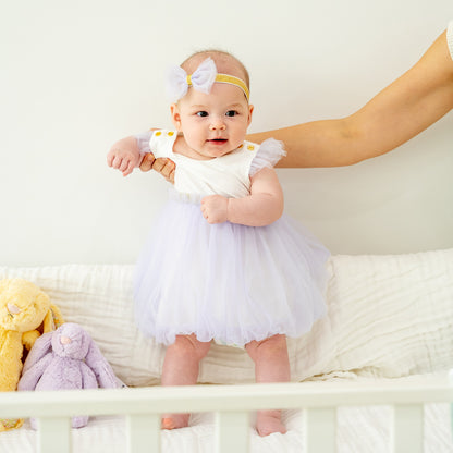 Flower Girl Series - Baby Bubble Dress in Lilac by Le Petit Society — image 2