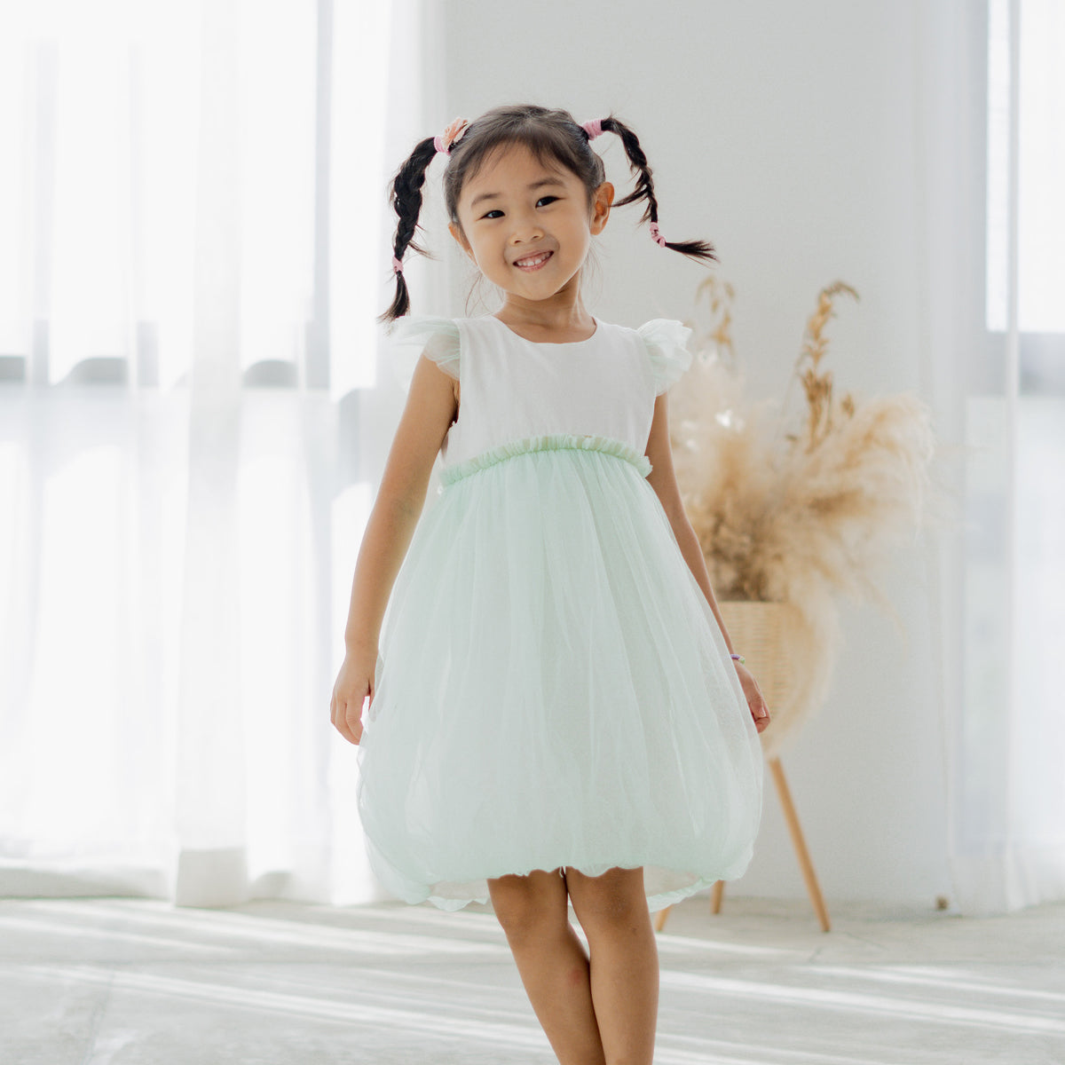 Flower Girl Series - Bubble Dress in Mint by Le Petit Society — image 16
