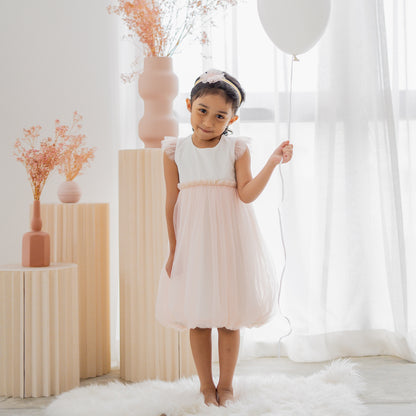 Flower Girl Series - Bubble Dress in Soft Pink by Le Petit Society — image 3