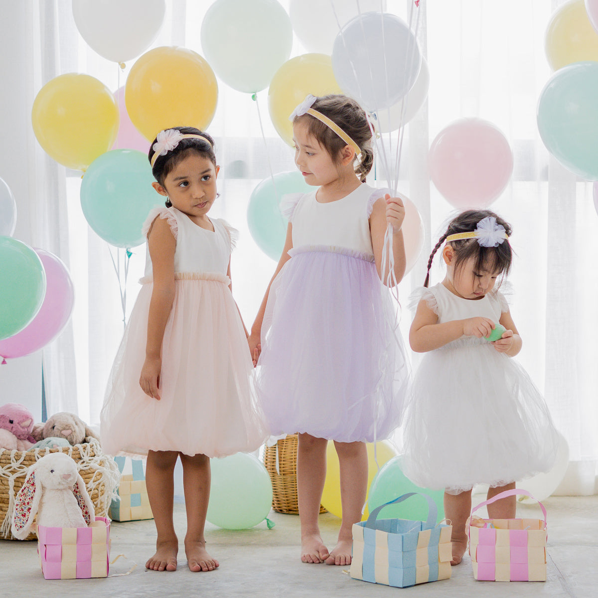 Flower Girl Series - Bubble Dress in Soft Pink by Le Petit Society — image 9