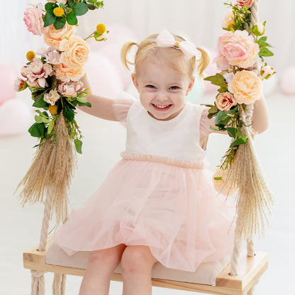 Flower Girl Series - Bubble Dress in Soft Pink by Le Petit Society — image 16