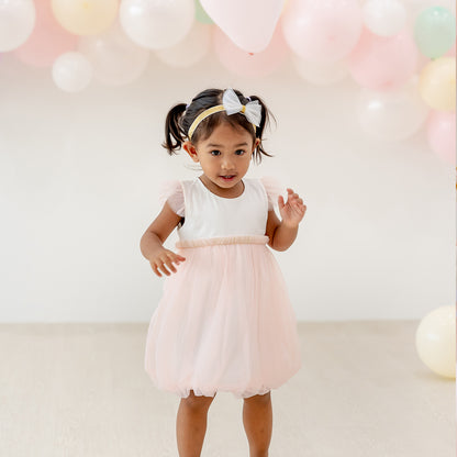 Flower Girl Series - Bubble Dress in Soft Pink by Le Petit Society — image 10