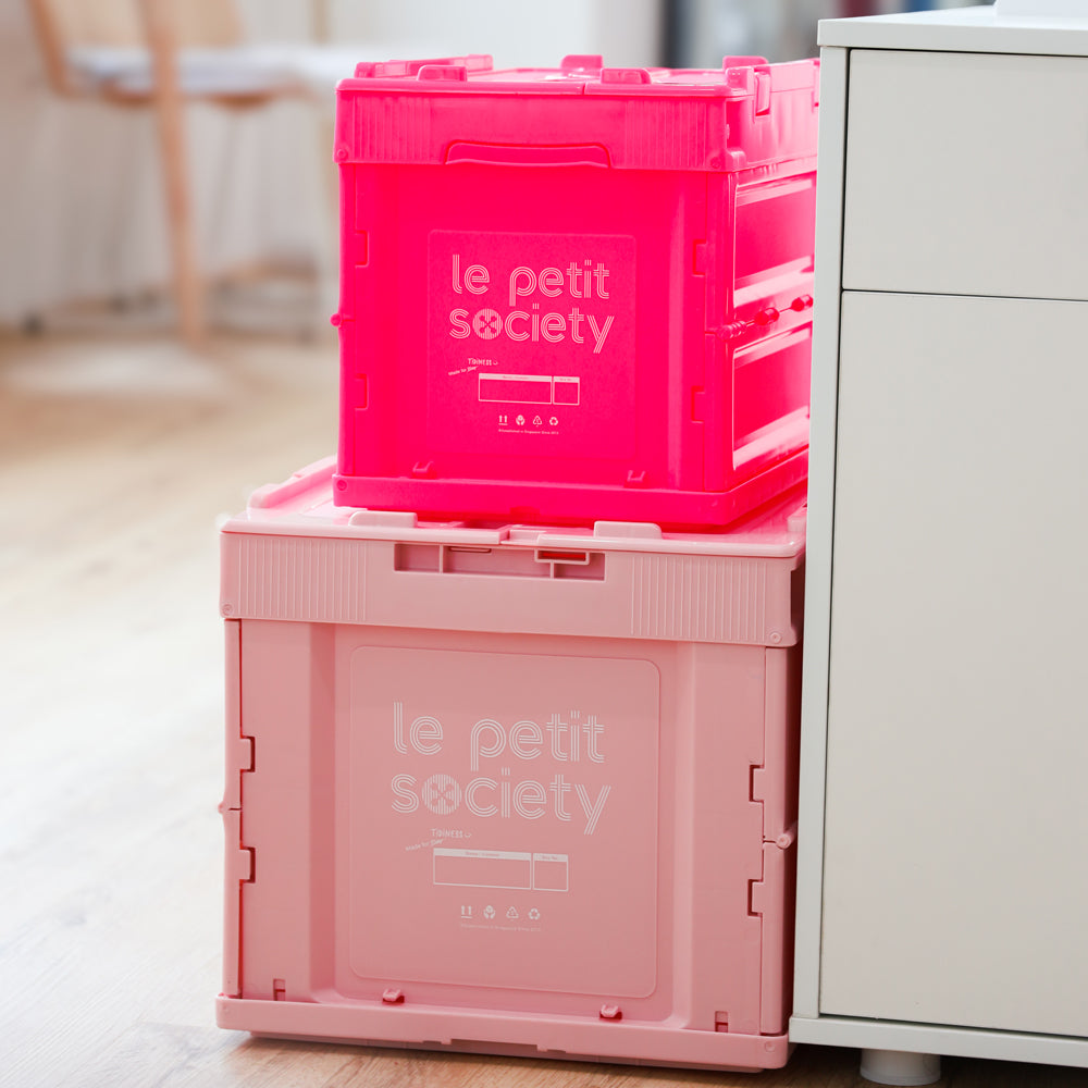 Collapsible Storage Crate (Small) in Neon Pink by Le Petit Society — image 4
