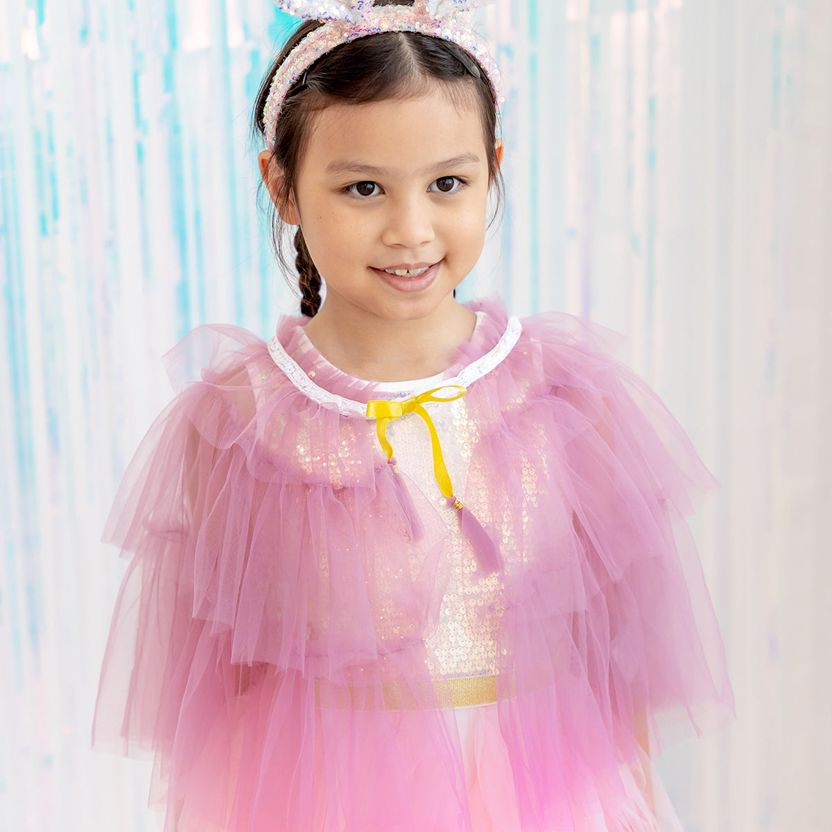 Flower Girl Series - Short Cape in Purple by Le Petit Society — image 3