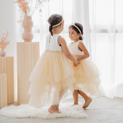 Flower Girl Series - Cascading Dress in Champagne by Le Petit Society — image 6