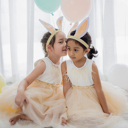Flower Girl Series - Cascading Dress in Champagne by Le Petit Society — image 5