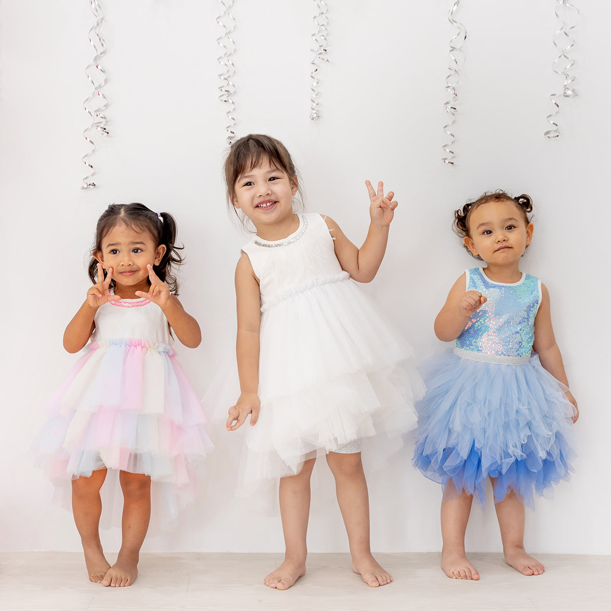 Flower Girl Series - Cascading Dress in White by Le Petit Society — image 10